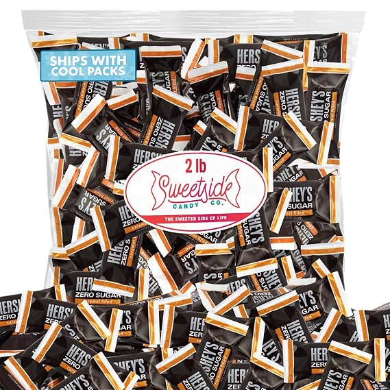 Zero Sugar Caramel Filled Chocolate Candy, Sugar-Free Chocolate Candy, 2 lb