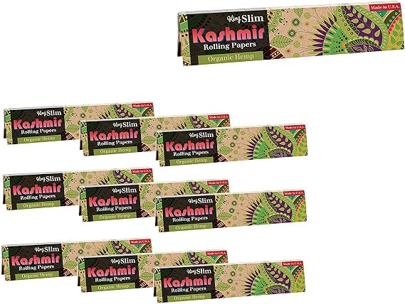 Kashmir Organic Natural King-Size Slim Filling Paper Conveyable Flexible Bundle  with - Pack of 10