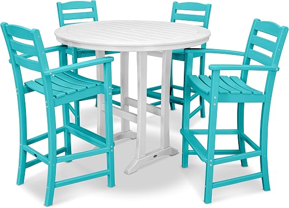 POLYWOOD Bar Set, Aruba/White