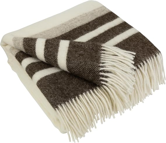 LYHome 100% LambsWool Blanket, Large Throw, Sofa & Bed Bedspread, 150x215cm