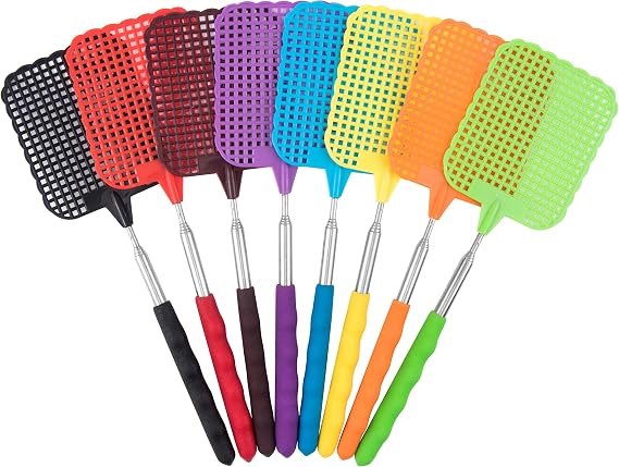8 Stück Fliegenklatsche Fly Swatter Mehrfarbig Fliegenklatsche Ausziehbar Fliegenklatsche StabilTeleskop Fliegenklatsche für Verwendet Um Fliegen Wespen Mücken Und Andere Insekten Abzuwehren
