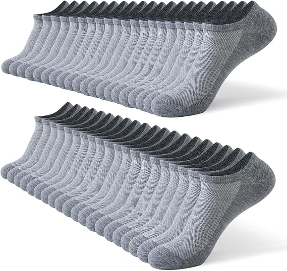 JOYNEE 20 Pairs Men's No Show Socks: Low Cut, Ankle Socks
