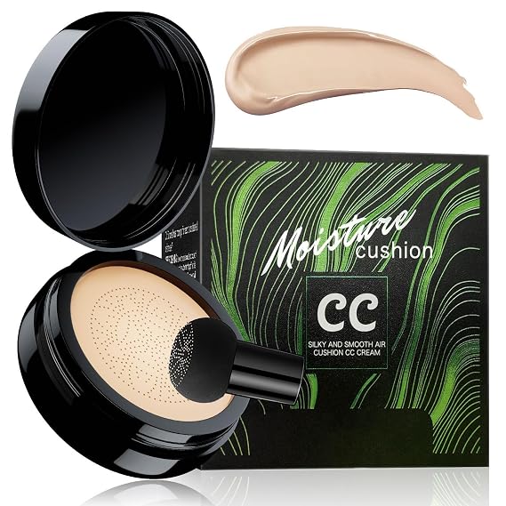 Foundation for Older Women - Air Cushion CC Cream Foundation Makeup, BB Cream Concealer Full Coverage Moisturizing Concealer Brighten Long-lasting (Ivory)