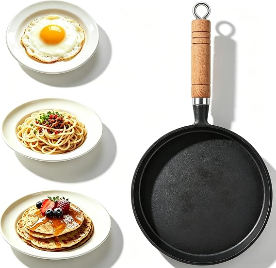 Cast Iron Skillet, 20cm Non Stick Frying Pan, Cast Iron Cookware for Restaurant Hotel Household Kitchen Use Dishwasher Safe, Oven Safe (20cm/7.87in)