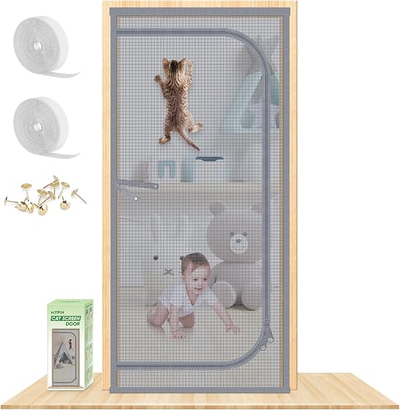 Reinforced Cat Screen Door,Heavy Duty Screen Door Fits Door Size 30''x 80''