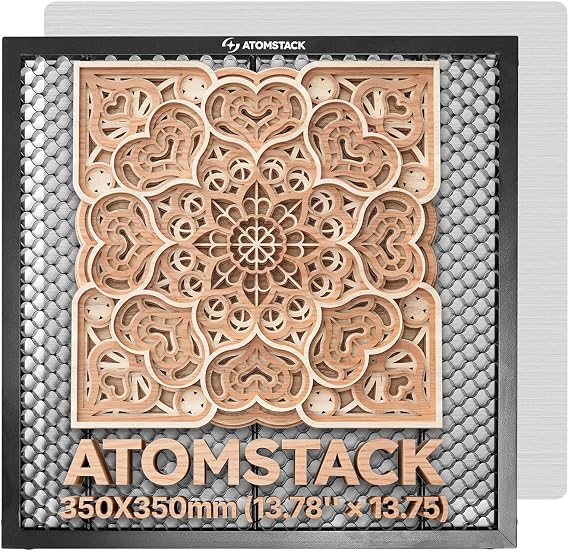 ATOMSTACK F2N Honeycomb Laser Work Table 350 * 350 mm Compatible with Most Engravers Fast Heat Dissipation and Desktop-Protection