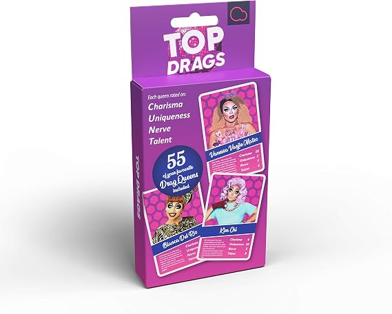 Bubblegum Stuff - Top Drags Game - Race To Steal Every Drag Queen - Party Card-Stealing Game, For Teenagers and Adults - Stocking-Filler Gift - 55 Game Cards