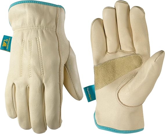 Wells Lamont Women's HydraHyde Water-Resistant Leather Work Gloves, Reinforced Palm Patch