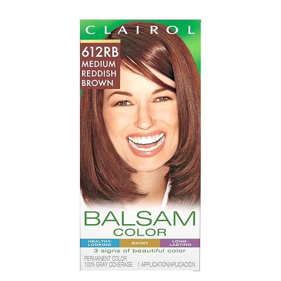 Clairol Balsam Permanent Hair Dye, 612RB Medium Reddish Brown | Pack of 1