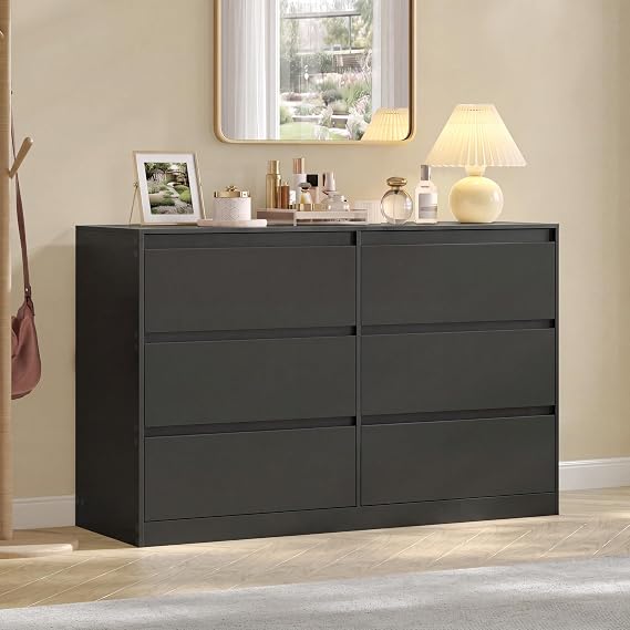 VASAGLE Modern 6-Drawer Dresser, Clothes Storage Cabinet