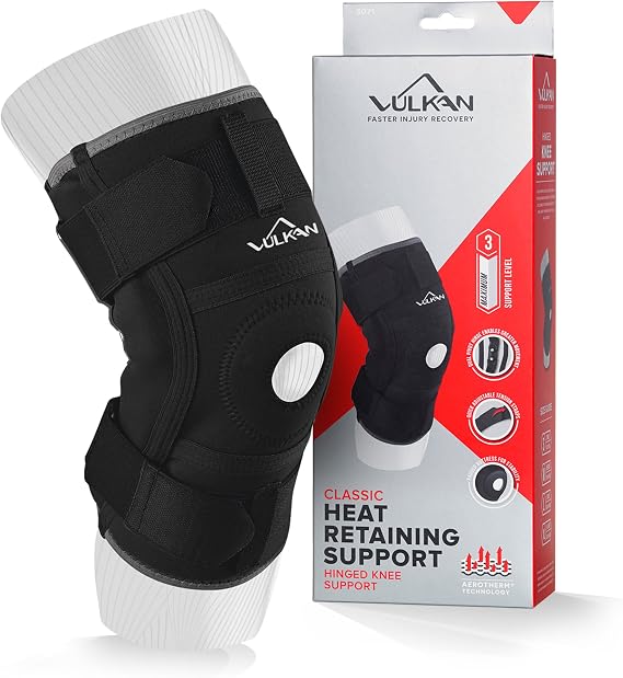 VULKAN Classic Hinged Knee Support, Medium, Knee Sleeve with Straps for Patella Support, Knee for Meniscus Tears, ACL Injuries, and Knee Stability, Knee for Athletes, Working Out, and Exercising