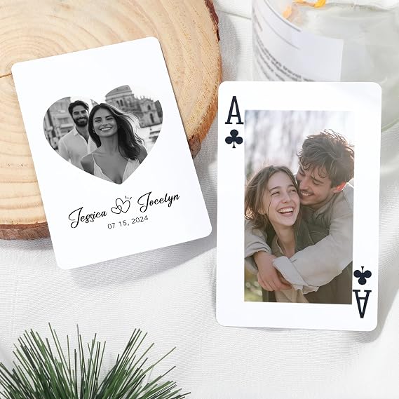 Personalized Playing Cards - Wedding Guest Book, with Your Photo Picture Both Sides for Parties, Weddings, and More, Wedding Favors