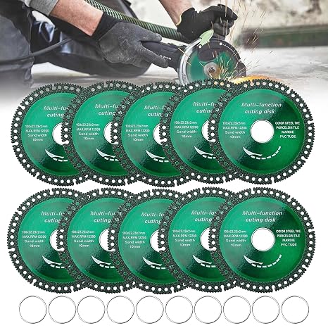 Indestructible Disc 2.0, 10 Pack - 4 Indestructible Discs for Angle Grinder, 7/8" Cutting Discs for Smooth Cutting, Chamfering, Grinding