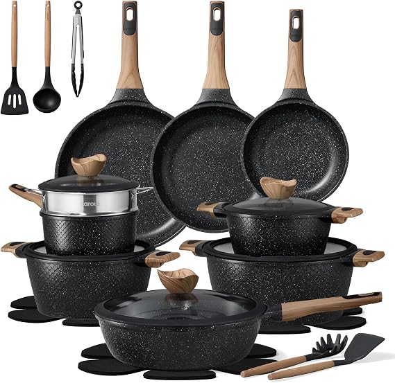 CAROTE 26pcs Nonstick Pots and Pans Set, Cookware Sets