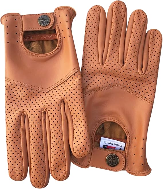 Prime Leather Ultimate Mens Real Soft Premium Nappa Leather Slim Fit Retro Style Classic Dress Fashion Driving Gloves 508 Colours: Yellow, Red, Tan and Black