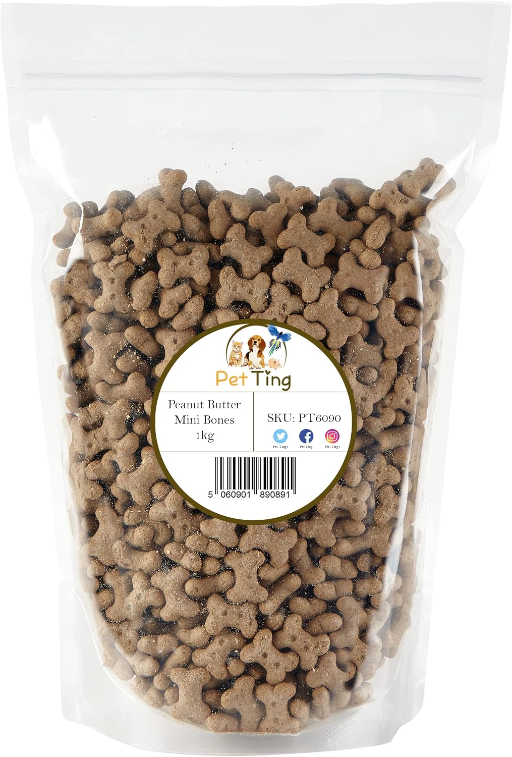 Premium Peanut Butter Bones Dog Biscuits 1kg Peanut Butter Bones