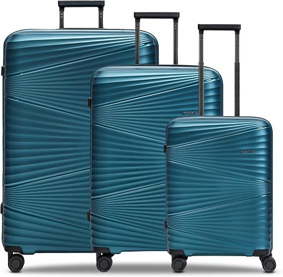 Pactastic Ultra Lightweight Hard Shell Suitcase Set 3 Pieces Robust polypropylene material 4 double wheels and TSA lock collection 02