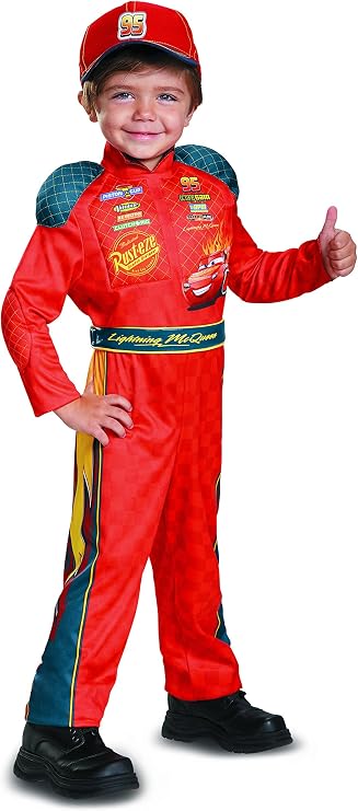 Disguise Cars 3 Lightning McQueen Classic Toddler Costume, Red, Large (4-6)