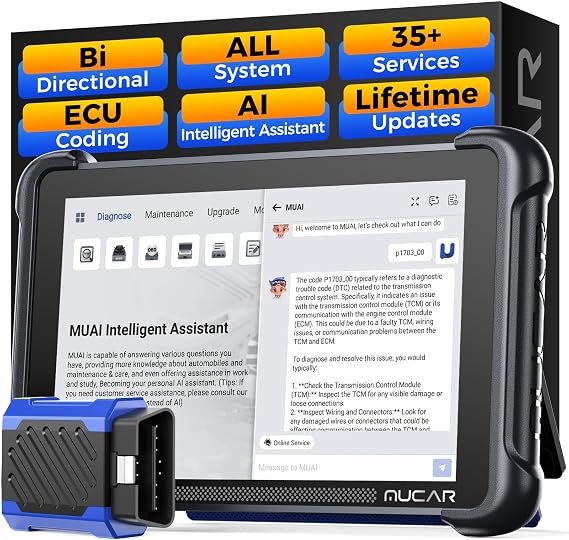 MUCAR 892BT OBD2 Scanner Tool with AI Diagnosis, Full System with 35+ RESET No Topology, Automotive Diagnostic Scanner