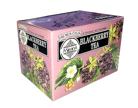 Mlesna Blackberry Ceylon Tea in 25 Tea Bags X 01 Pack