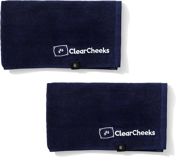 ClearCheeks Set of 2 Pillow Towel Pads (Blue) for face Acne, Sweat Stains, Drooling, Wet Hair, Oily Skin, Bleach Stains, Travel, Made of 100% Cotton, Towel Fabric, Acne Treatment