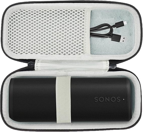 Hard Case For Sonos Roam 2 / Sonos Roam Portable Outdoor Sports Bluetooth Speaker Travel Storage Carrying Case Cover (Black)