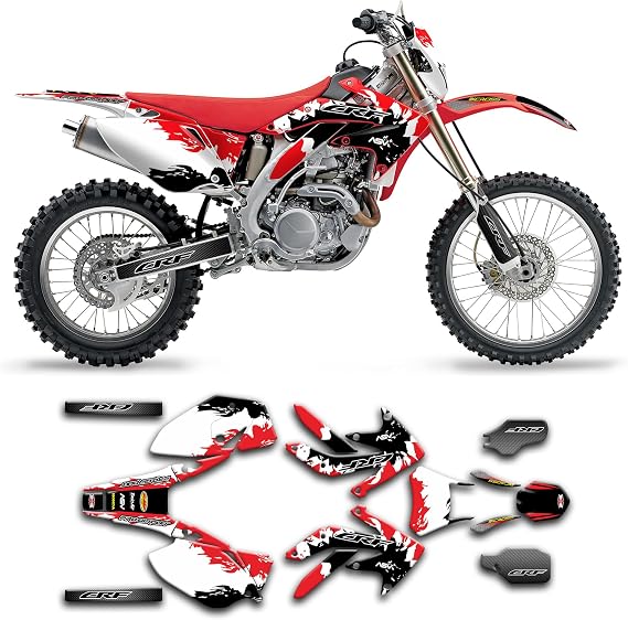 Custom Decal Kit for CRF450X 2005 2006 2007, Red White Black, HDCRF45X0518003-KR