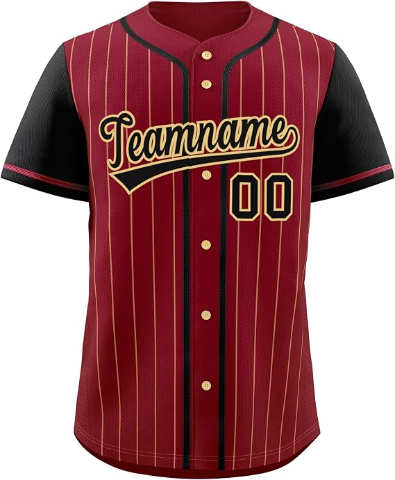 KXK Custom Pinstripe Baseball Jersey Button Down Shirt Personalized Sports Uniform for Men Women Youth
