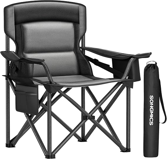 SONGMICS Folding Camping Chair, Max. Load Capacity 451.9 lb