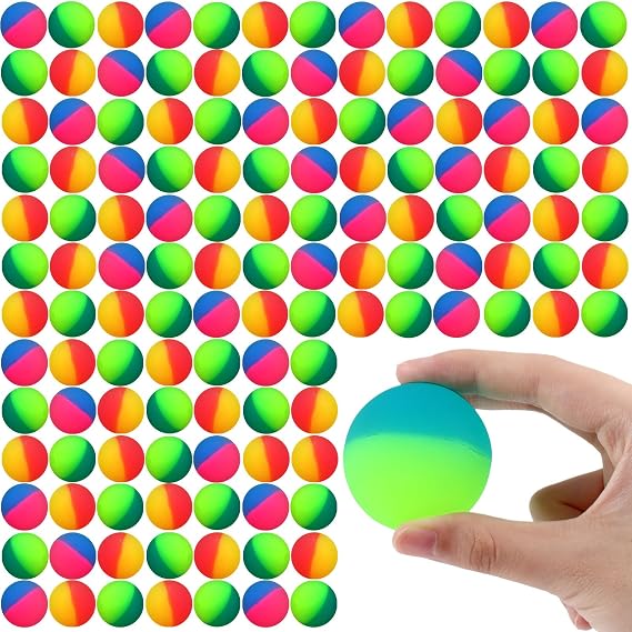 Jenaai 300 Pcs 45 mm/1.77 Inch Bouncy Balls for Kids, Large Rubber High Bouncing Balls in Bright Assorted Multi Colors Bulk for Birthday Party Favors Easter Classroom Carnival Prizes Gift