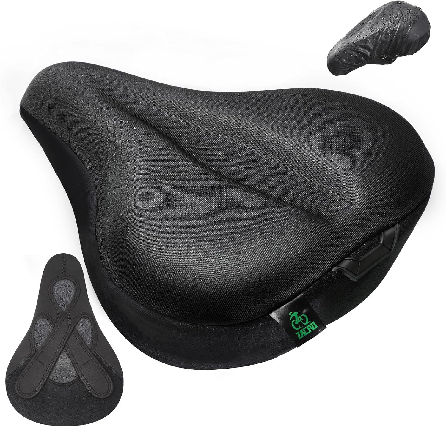Zacro Bike Seat Cushion - Padded Gel Bike Seat Cover for Men & Women, Padding Bicycle Saddle fit with PelotonSpin Stationary ExerciseMountain Road Cycling Bike