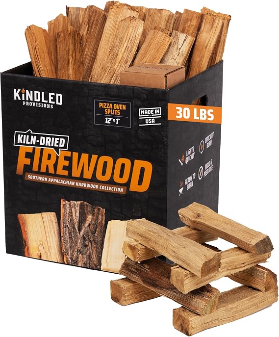 Kiln Dried Oak Wood by Kindled Provisions Premium Firewood for Pizza Ovens, Indoor Pizza Oven, Pizza Stone, Solo Stove & Smoker Grill Boxed Hardwood for Cooking, Grilling & Wood-Fired Flavor