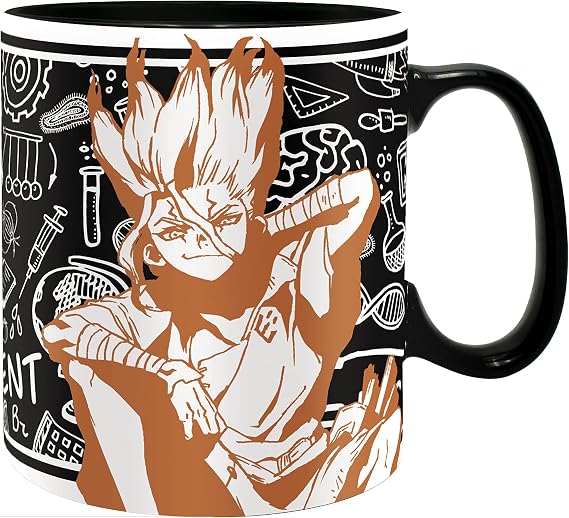 ABYSTYLE Dr. Stone Senku Ishigami Ceramic Coffee Tea Mug 16 Oz. Dishwasher Microwave Safe Anime Manga Drinkware Home & Kitchen Essential Gift