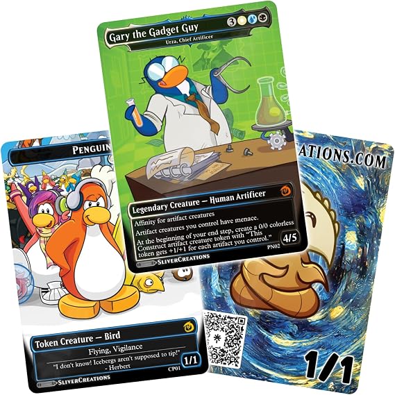 TCG Trading Cards [Club Penguin Proxy Set] Gary The Gadget Guy & Orange Penguin Bird Token