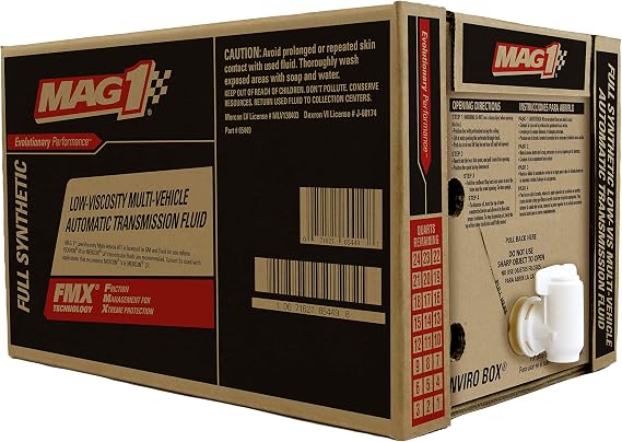 Mag 1 65449 Low Viscosity Multi-Vehicle Full Synthetic Automatic Transmission Fluid - 6 Gallon Enviro Box