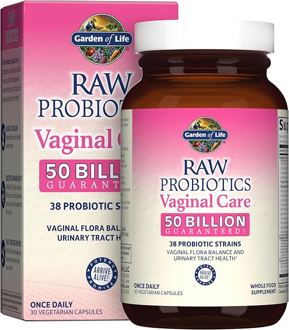 Garden of Life Raw Probiotics Vaginal Care, 50 Billion CFU, 1 Month Supply