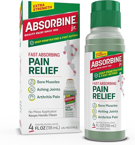 ABSORBINE JR. Maximum-Strength Pain Relieving Liquid, 4 fl oz