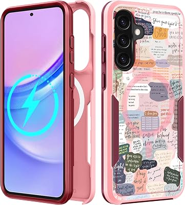 for Samsung Galaxy A36 5G Phone Case - Compatible with MagSafe Women Girls Cute Magnetic Protective Cover Girly Kawaii Unique Heavy Duty Shockproof Design for Samsung A36 5G Cases 6.7