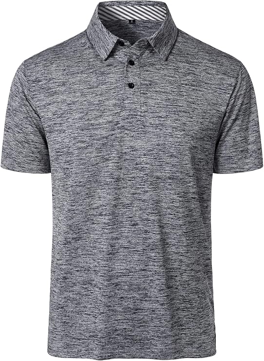 HOOD CREW Mens Golf Shirts Moisture Wicking Quick Dry Performance Sports T-Shirt Short Sleeve Casual Polo Shirt for Men