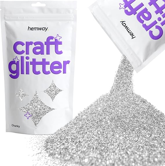 Hemway Craft Glitter Silver 100g Chunky Glitter