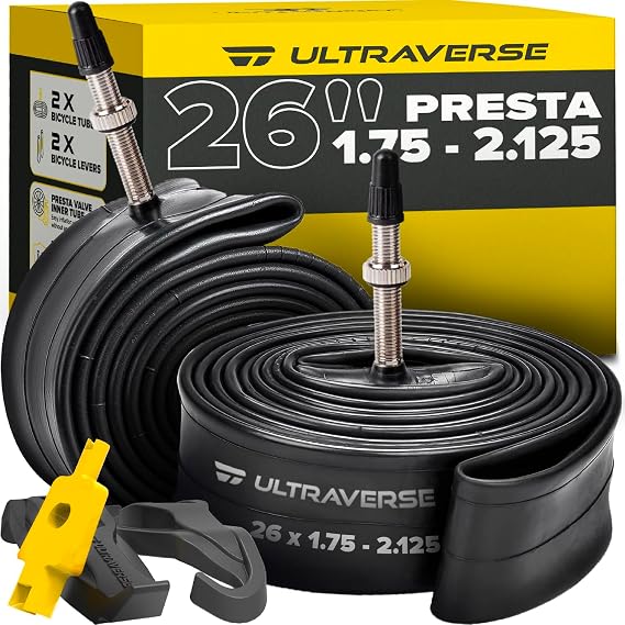 Ultraverse Bike Inner Tube for 26, 27.5 X 1.75/1.95/2.10/2.125 inch tire