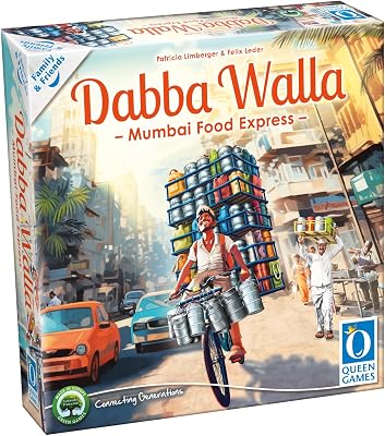 Queen Games Dabba Walla - Mumbai Food Express Strategy Board Game 2-4 Players, Family Board Game