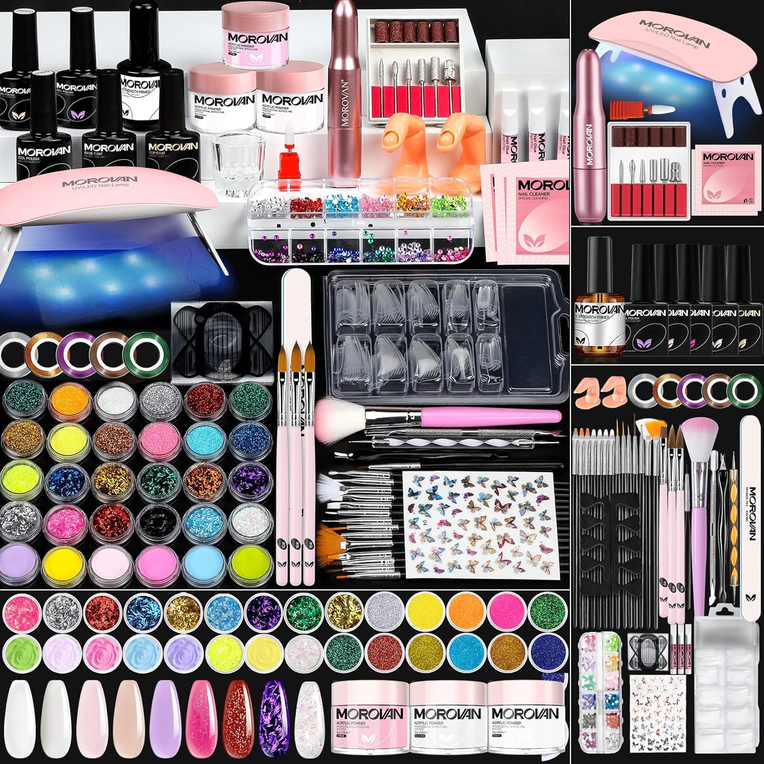 Morovan Acrylic Nail Kit with Everything: Starter Nail Kit Set Professional Acrylic with Everything for Beginners Acrylic Nail Set Full Acrylic Nail Supplies