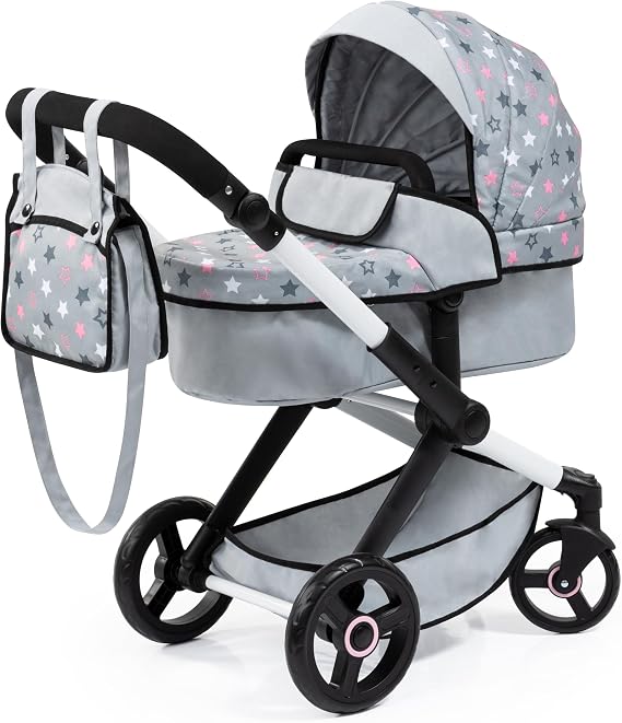 Bayer Baby Dolls Pram XEO, Convertible Doll Pushchair, 46cm Dolls