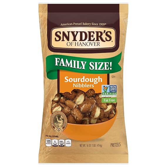 Snyder's of Hanover Pretzels, Sourdough Nibblers, 16 Ounce (Pack of 5)