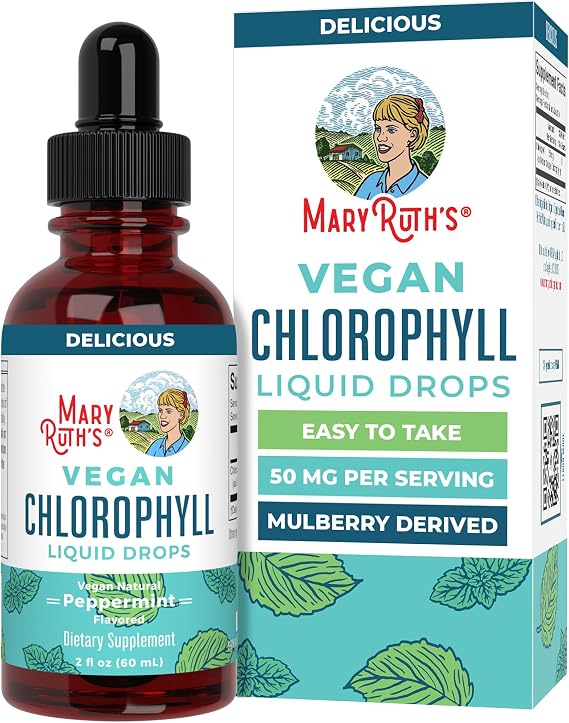 MaryRuth's Chlorophyll Liquid Drops, Delicious Minty Flavor, Vegan, 2 Fl Oz