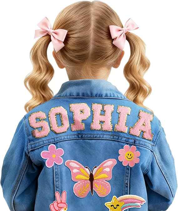 Personalized Name Jean Jacket for Girls/Boys/Kids | 1-10 Year Old Girl Boy Birthday Gifts, 4t girl clothes, Personalized Jean Jacket Toddler Girl Boy