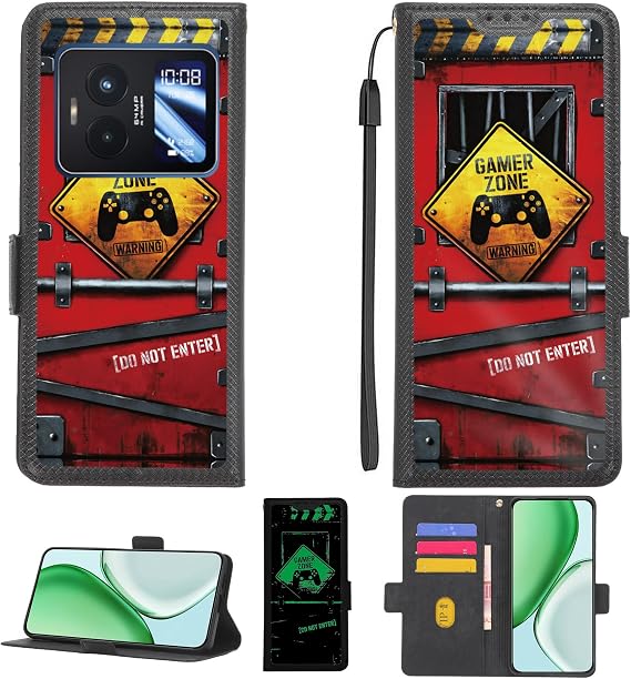 Aroepurt Case Compatible for Nuu Mobile B40 5G Phone Case Flip Cover [with Tempered Glass Screen Protector][RFID Blocking][Luminous Effect] PTH-JGP