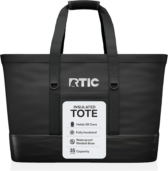 RTIC Everyday Insulated Tote Bag, Reusable Thermal Cooler with Zippered Top for Beach, Grocery, Shopping | Large Thermal Cooler with Zippered Top for Food, Drinks, Beach, Grocery, Shopping, Camping, Picnic, Travel and Sports