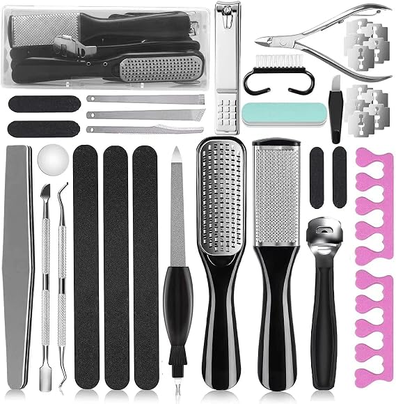 Pedicure Kit, 36 in 1 Foot Care Tools Stainless Steel Foot Rasp Dead Skin Remover for Home & Travel...